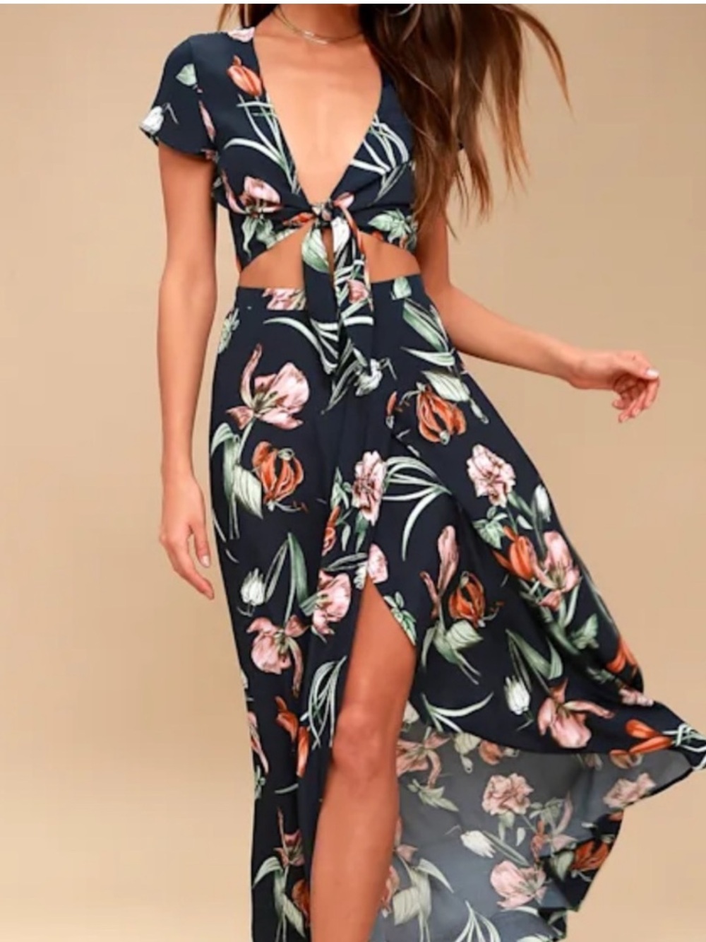 LULU'S Magdalena 2 Piece Set Maxi
Skirt & Top 100% viscose